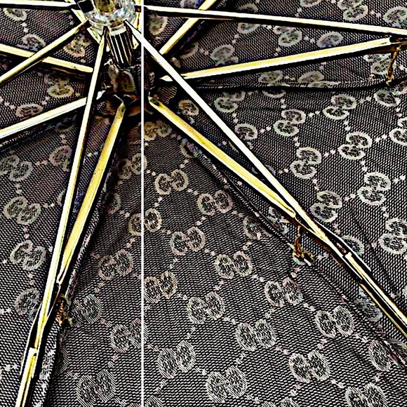 Authentic Gucci Rare Tom Ford 00 AW Monogram GG Bamboo Folding Umbrella - Picture 6 of 9